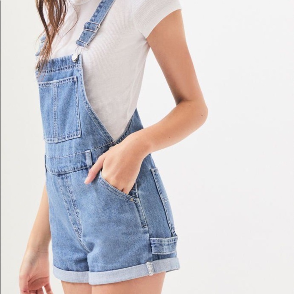 PacSun jean overall shorts